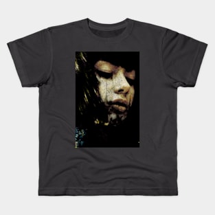 Beautiful girl. Pale skin, some yellow. Dark, horror like. Fantasy. Kids T-Shirt